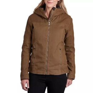 NWT Kuhl The Law Fleece Lined Canvas Jacket in Dark Khaki Women’s Size Large